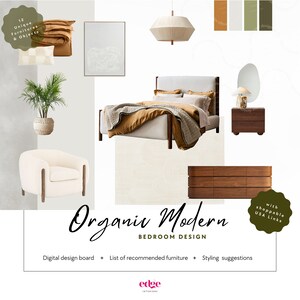 Organic Modern Bedroom Interior E-Design Moodboard (Digital Download)