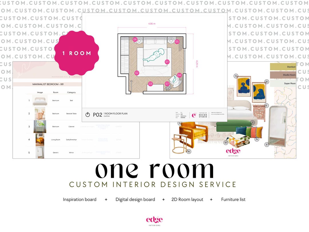 Custom Online Interior Design: 2D Room Plan & Shopping List - Etsy