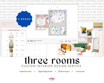3-Room Custom Interior Design: Online 2D Room Plan