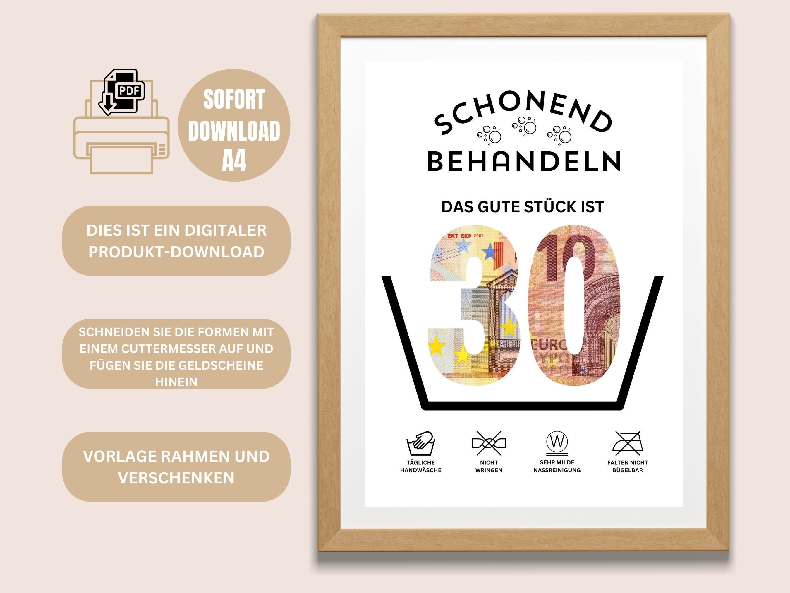 schonend behandeln das gute stück ist 30