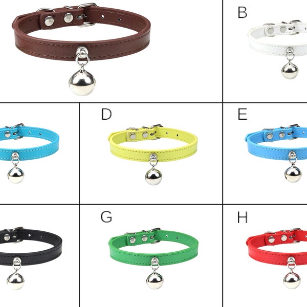 Leather Pet Collars | Adjustable, Breakaway and Bell | Perfect for Small Dogs, Cats, Kitten, Chihuahuas, Dachshunds and More | Shop More!