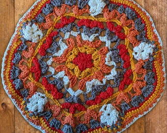 Crocheted Mandala in Fall Colors