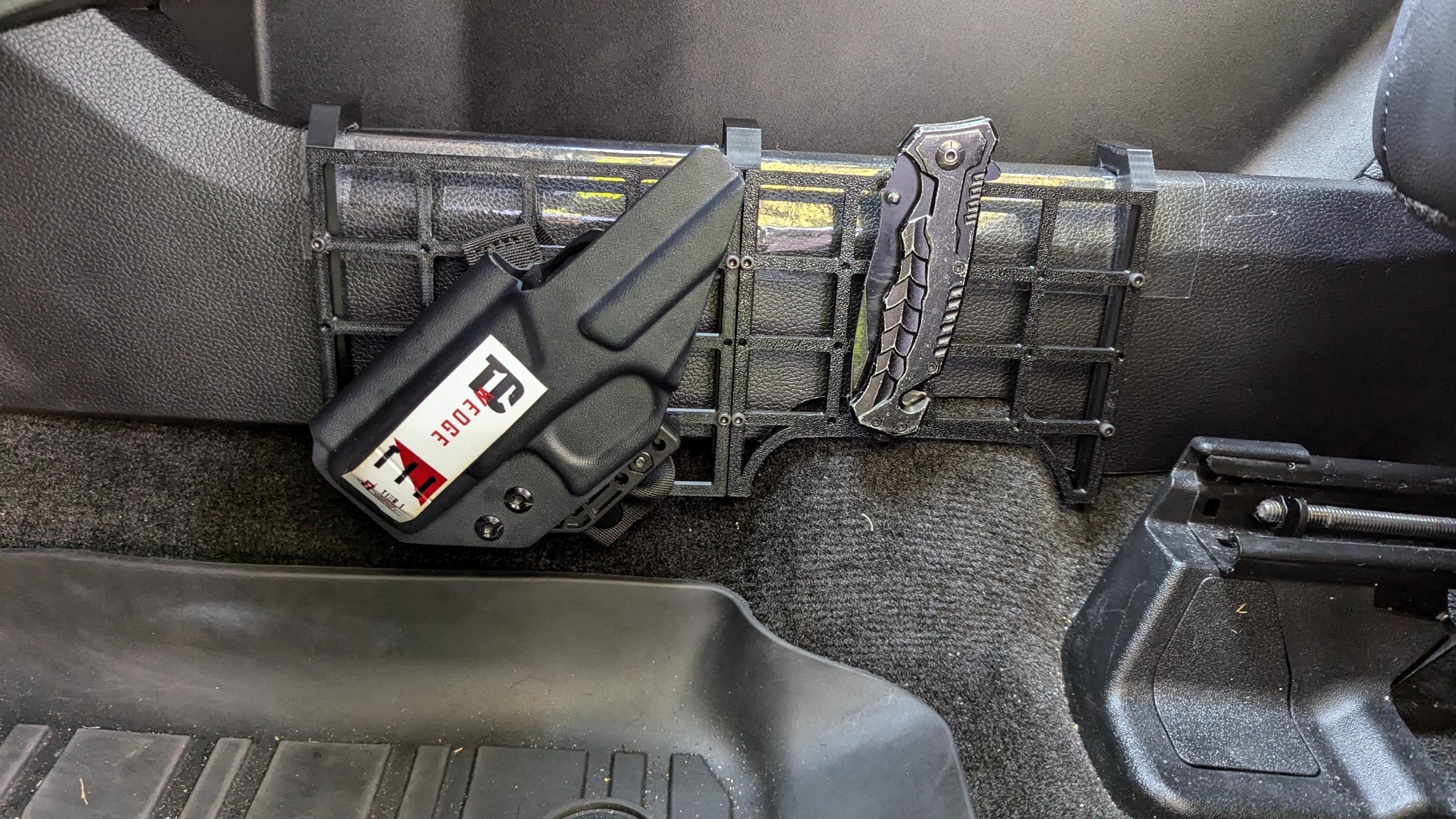 2015-20 Ford F150 (+Raptor) NO DRILL Driver-Side Center Console Compartment Custom Molle Panel | Select from .12" or .20" Panel Kits | EDC