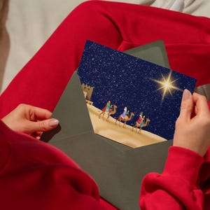 Tradizionale biglietto dei Re Magi / Biglietto di auguri di Natale per amici e familiari / Biglietto di auguri di Buon Natale / Biglietto di auguri / Digitale