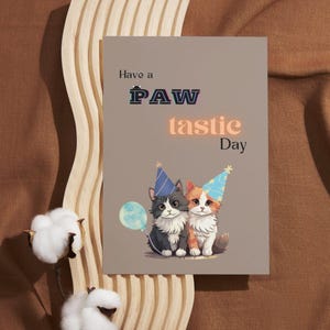 Kitten Lovers Happy Birthday Card | Animal Greeting Card | Blank Digital Card