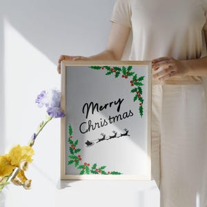 Santa Schlitten Frohe Weihnachten Karte | Gesunde festliche Karte für Freunde und Familie | Grußkarte | Digitale Karte