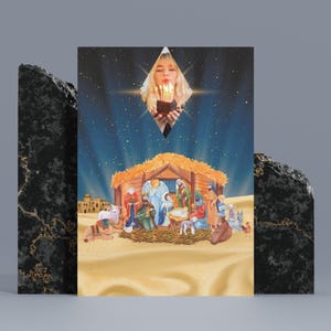 Personalisierte traditionelle Weihnachtskrippe Karte | Weihnachtskarte für Freunde und Familie | Frohe Weihnachten Karte | Grußkarte