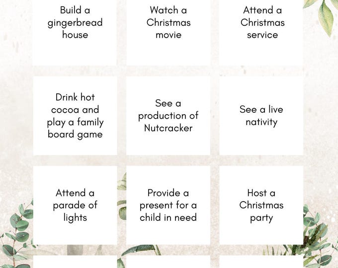 Homeschool Christmas Bingo