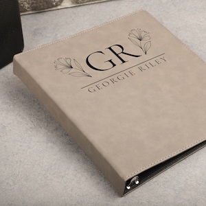 Custom Leather Binder, Custom Wedding Gift, Binder Journal, Office Gift, Corporate Gifts, Personalized Vegan Leather Binder, Gift For Her