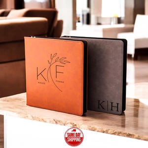Personalized Leather Binder, Custom Leather Binder, Custom Wedding Gift, Binder Journal, Office Gift, Corporate Gifts, Gift For Her