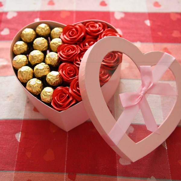 Eternal Rose Heart Box with Ferrero Rocher