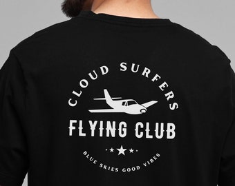Vintage Flying Club T-Shirt Cloud Surfers Flight Club Gift for Pilot Aviation Tee Airplane Funny Aviator Shirt General Aviation IFR Rating