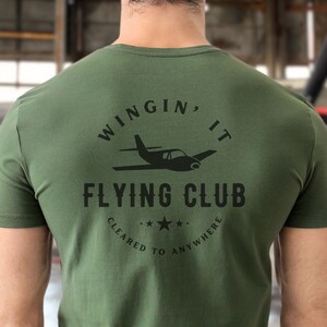 Vintage Flying Club T-Shirt Winging it Flight Club Gift for Pilot Aviation Tee, Aircraft Lover Gift Funny Aviator Shirt General Aviation
