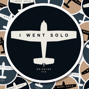 Personalized First Solo Flight Sticker Gift for Pilots Water Resistant Decal Aviation Gift for Student Pilot Solo Flight