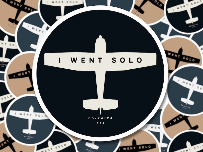 First Flight Sticker Personalized First Solo Flight Sticker Gift for Pilots Water Resistant ...
