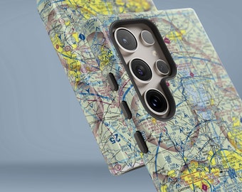 Personalized Aviation Cell Phone Case with Sectional Map and Custom Airport Code Gift for Pilot Aviator Case iPhone Android Samsung or Pixel