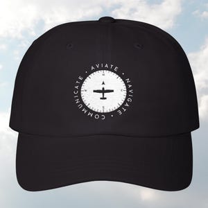 Pilot Hat with Aviation Design, Perfect Gift for Airplane Lovers, Embroidered Cap for Pilot Gift Aviator Clothes Aviate Navigate Communicate