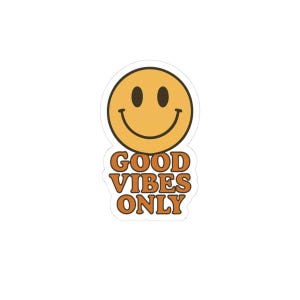 Good Vibes Only Kiss-Cut Stickers | Positive Affirmation Decor, Laptop Accessories, Fun Gift Ideas, Happy Aesthetic