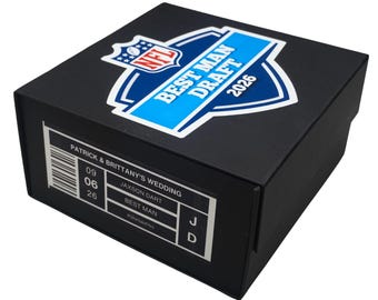 Best Personalized Groomsman Proposal Box – Football Edition NFL| Black Gift Box for Best Man & Groomsmen