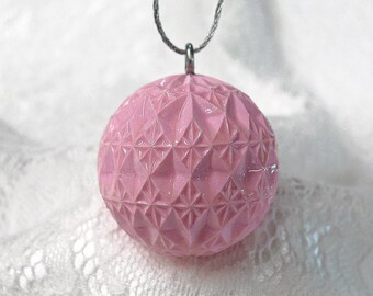 Pink Golf Ball Ornament, Unique Golfer Gift, Hand Carved Golf Ball Art, Unique Golf Gift