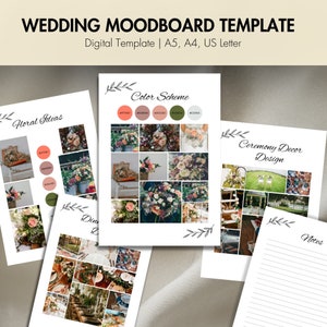 Digital Moodboard Template Wedding Moodboard Template Printable PDF