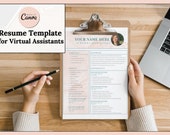 Canva Resume Template for Virtual Assistants (Digital Download)