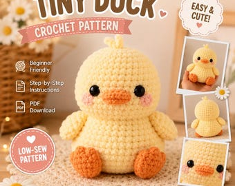 Tiny Duck Crochet Pattern | Beginner Friendly Amigurumi (PDF Download)