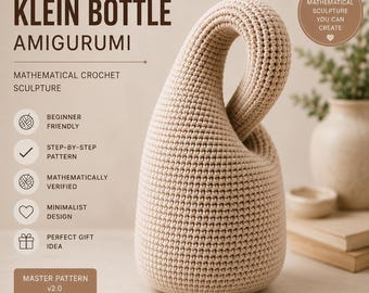 Minimalist Klein Bottle Amigurumi Crochet Pattern | Mathematical Sculpture, Geometric Art (PDF Download)