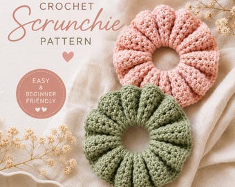 Beginner Crochet Scrunchie Pattern, Easy Hair Tie Cover PDF, Quick Crochet Hair Accessory, Instant Download