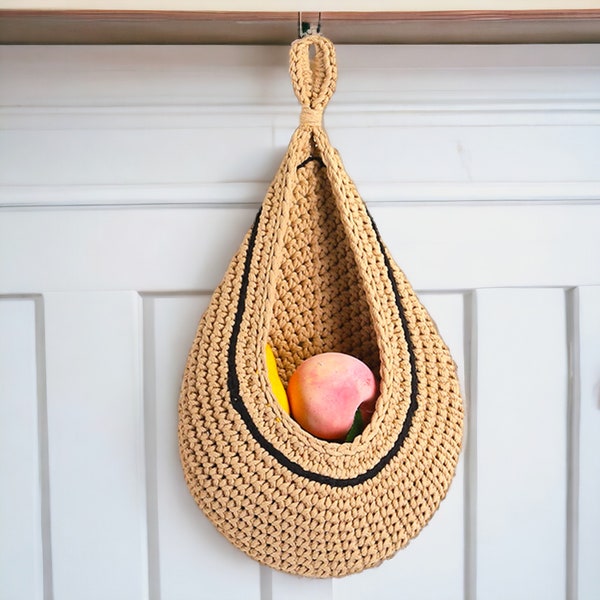 Luxury Hanging Woven Basket | Rustic Macrame Jute Baskets Set | Fruit and Vegetable Basket | Food Storage | Hanging Basket