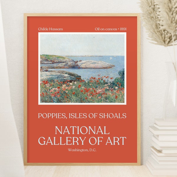 Seaside poppies poster | Coquelicot wall art | National Gallery of Art print | Digital download