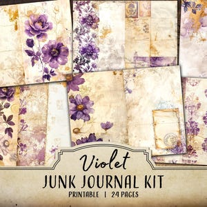 Kit diario di junk flower violet, diari di junk, carta per scrapbooking, forniture per scrapbooking, album di fiori, idee per diari di junk, diario di junking