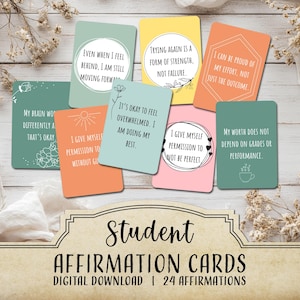 affirmations positives à imprimer pour les étudiants affirmations positives pour les examens affirmations pour la réussite affirmations quotidiennes pour les étudiants cadeau