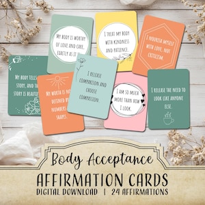 affermazioni stampabili sull'accettazione del corpo, affermazioni sulla bellezza, affermazioni positive sul corpo, immagine corporea, affermazioni sulla positività del corpo.