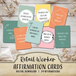 Cartes d'affirmation imprimables Cadeau d'un commerçant pour un collègue Cartes de santé mentale Cartes-cadeaux imprimables d'affirmations de soi du jour