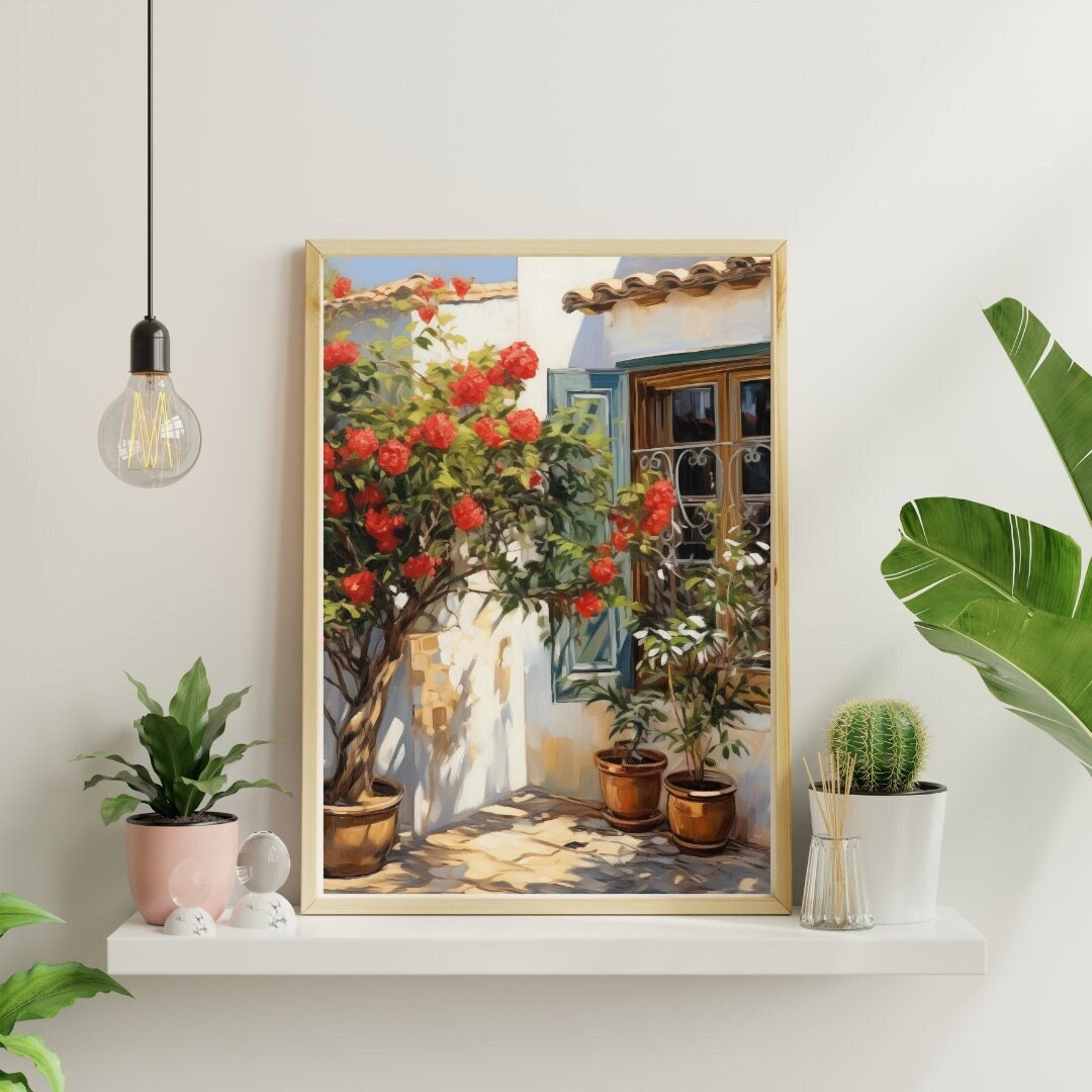 Mediterranean Flowers Printable Wall Art, Vintage Tuscany Print ...