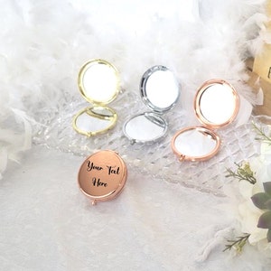 Custom Compact Mirror Engraved for the Bridal Party, Personalized Gift for Your Wedding
