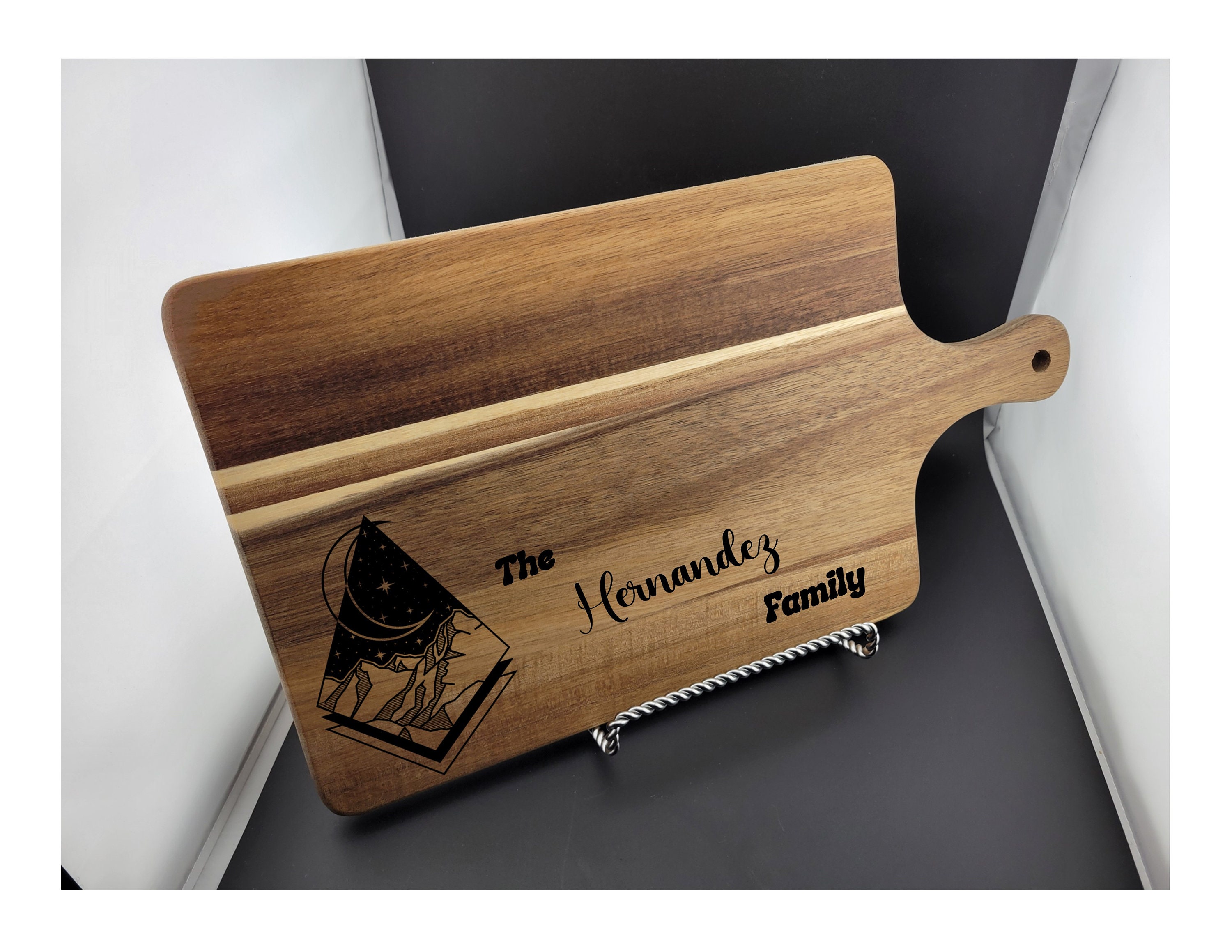 Personalized Solid Acacia Wood Cutting Board - Custom Laser Engraved ...