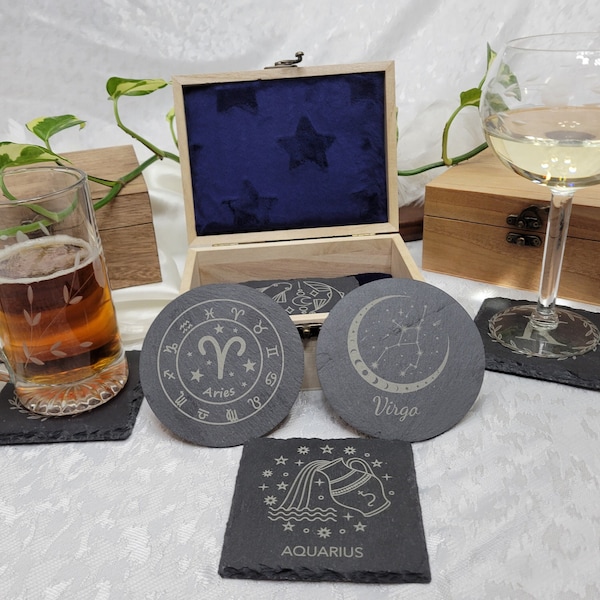 Custom Horoscope Sign Coasters Etsy