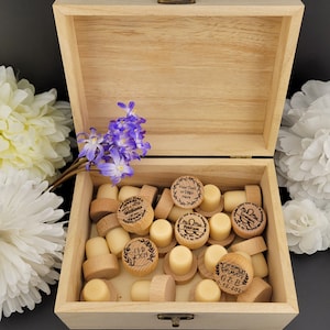 Personalized Laser Engraved Monogram Wine Stoppers Made of Wood and Rubber