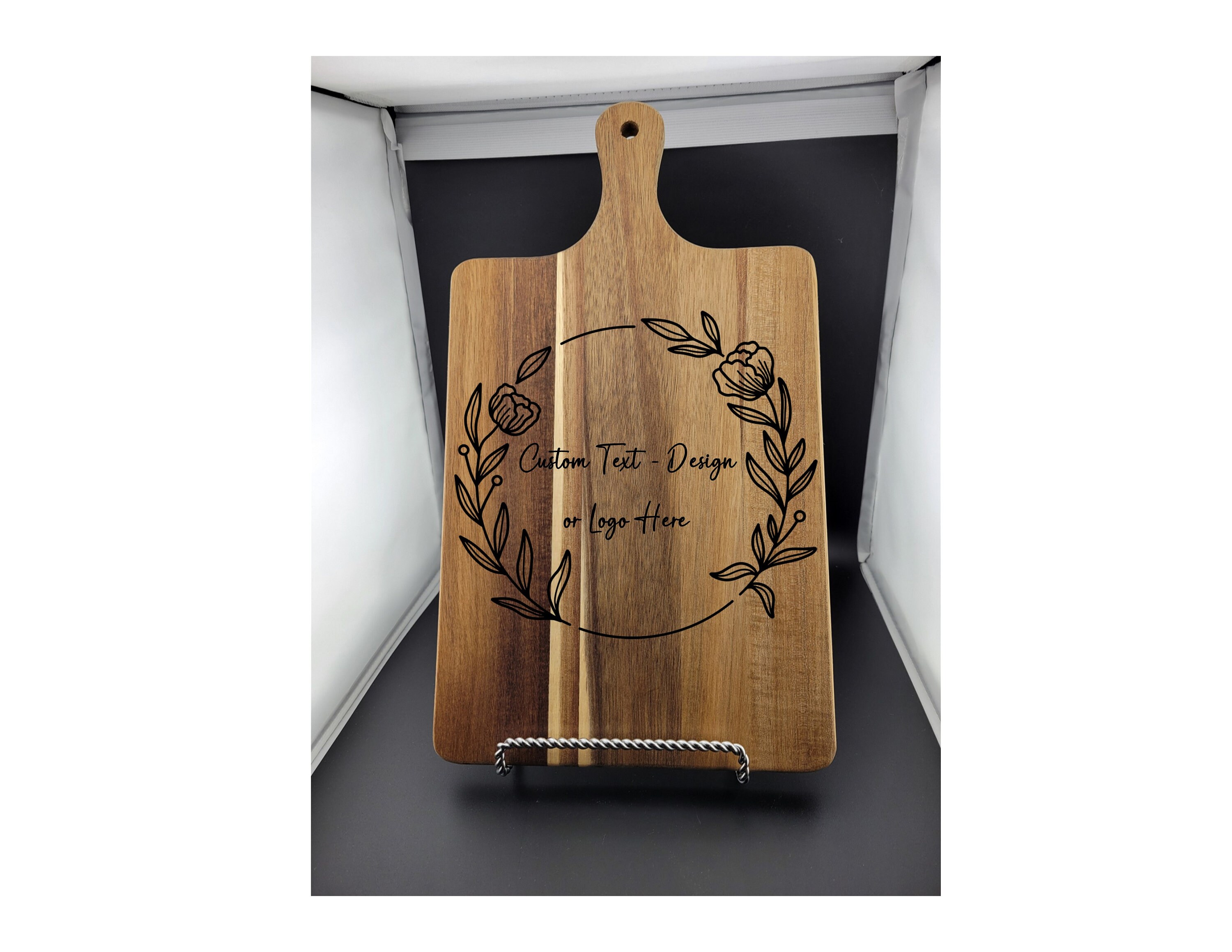Personalized Solid Acacia Wood Cutting Board - Custom Laser Engraved ...