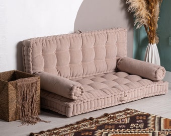 Linen Sofa Set, Bolster Cushion, Tufted Cushion Set, Backrest Cushion, Linen Tufted Cushion, Custom Floor Cushion, Indoor Seating Pad