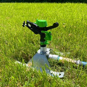 Heavy Duty Impact Sprinkler: Long Throw, Steel Sled Base
