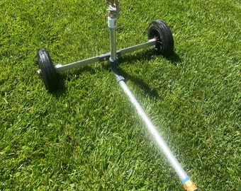 Heavy duty wheeled sprinkler cart best on the market waters up to 58 feet!