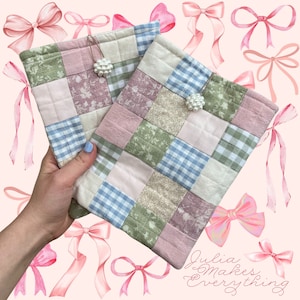 Quilted Patchwork Kindle Sleeve: Coquette Pearl E-Reader Case