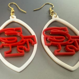 San Francisco 49ers inspired fan football earrings image 4