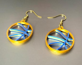 Golden State Warriors inspired basketball fan earrings