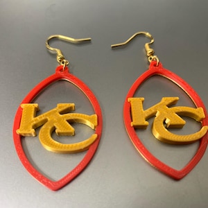 Kansas City Chiefs fan football earrings