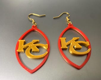 Kansas City Chiefs fan football earrings