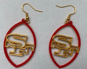 San Francisco 49ers inspired fan football earrings
